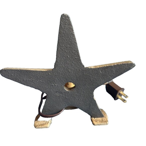 Vintage Lighted Star Cast Iron Star Rustic Christmas - Picture 4 of 4